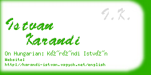 istvan karandi business card